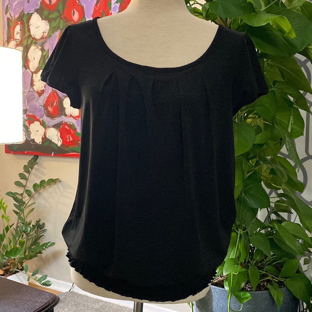 Black top with Gathered Waist